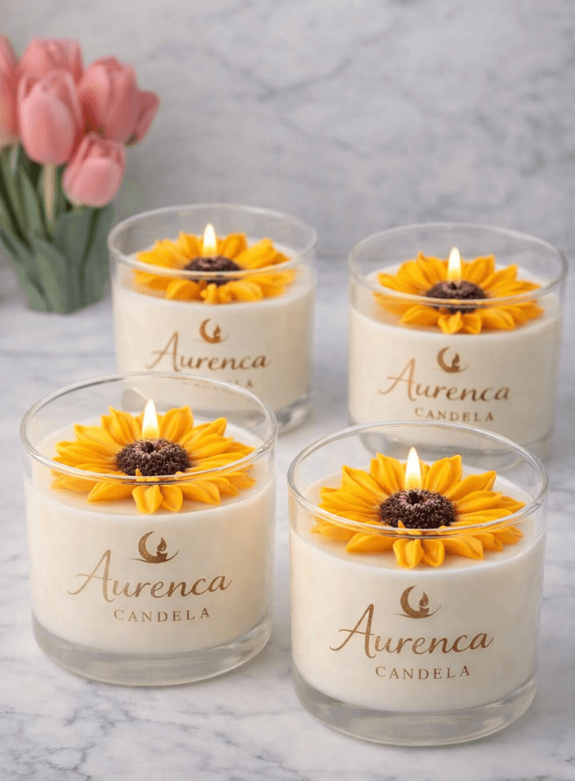 Sunflower candle