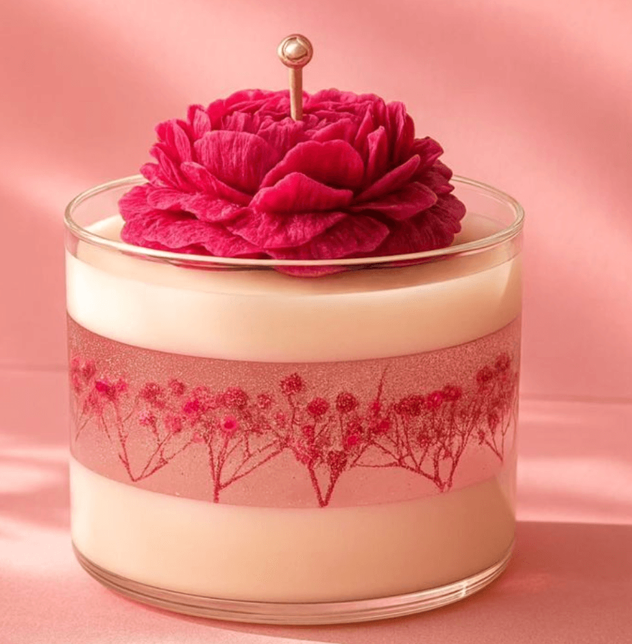 Glass candle red