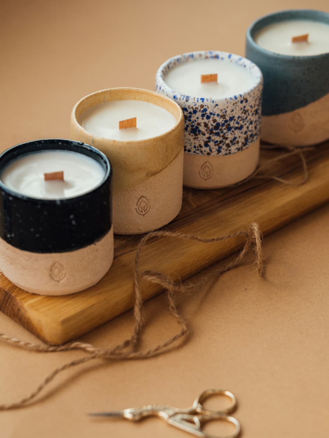 Glass scented candle
